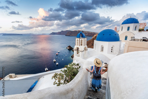 Obraz na płótnie beautiful city ,Santorini , greece w salonie