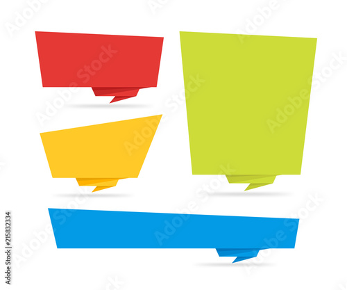 Origami style sticker and banner tamplate.