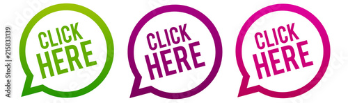 Click here - Round web Buttons. Circle Eps10 Vector.