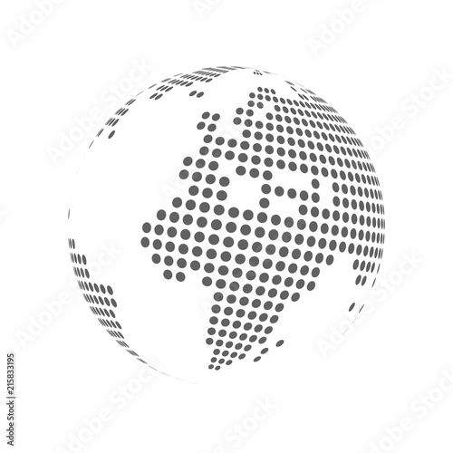 Abstract dotted globe earth. Vector illustration