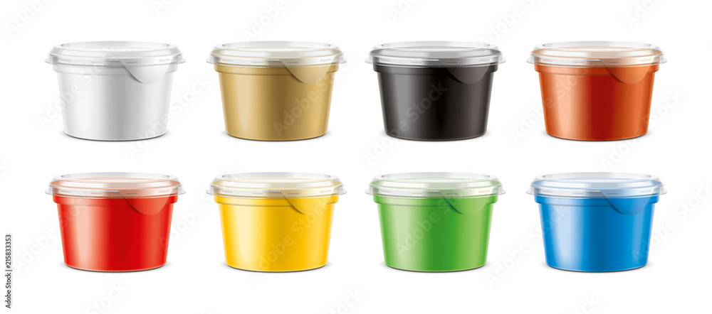Cups for dairy and other foods. Small size cups version Cups for dairy and other foods. Small size cups version