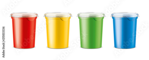 Cups for dairy and other foods. Big size cups version