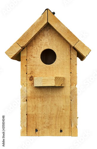 Wooden birdhouse isolated
