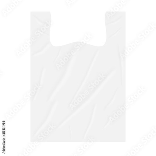 Blank merchandise plastic T-shirt bag, vector mockup