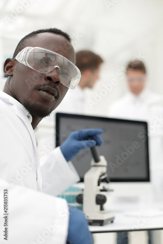 close up.modern scientist in the laboratory