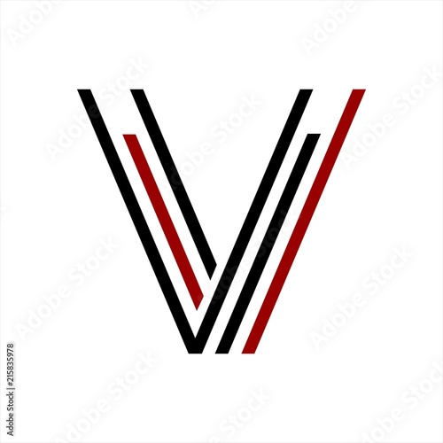 VV, VVV, VL, VI, VII initials line art geometric company logo photo