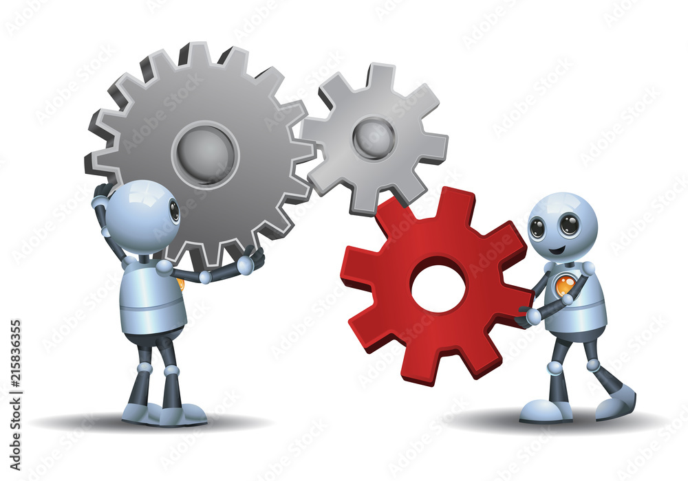 little robots connecting the gears little robots connecting the gears
