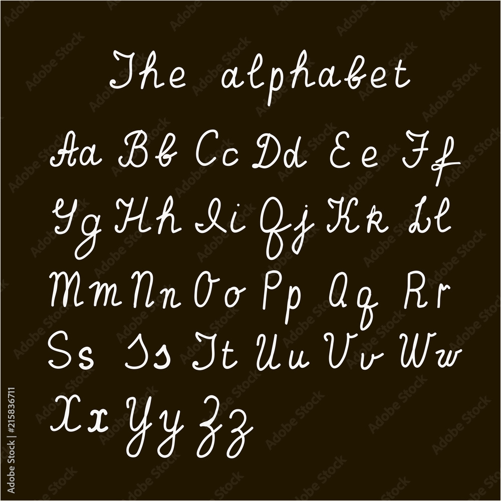 The alphabet in a black background The alphabet in a black background
