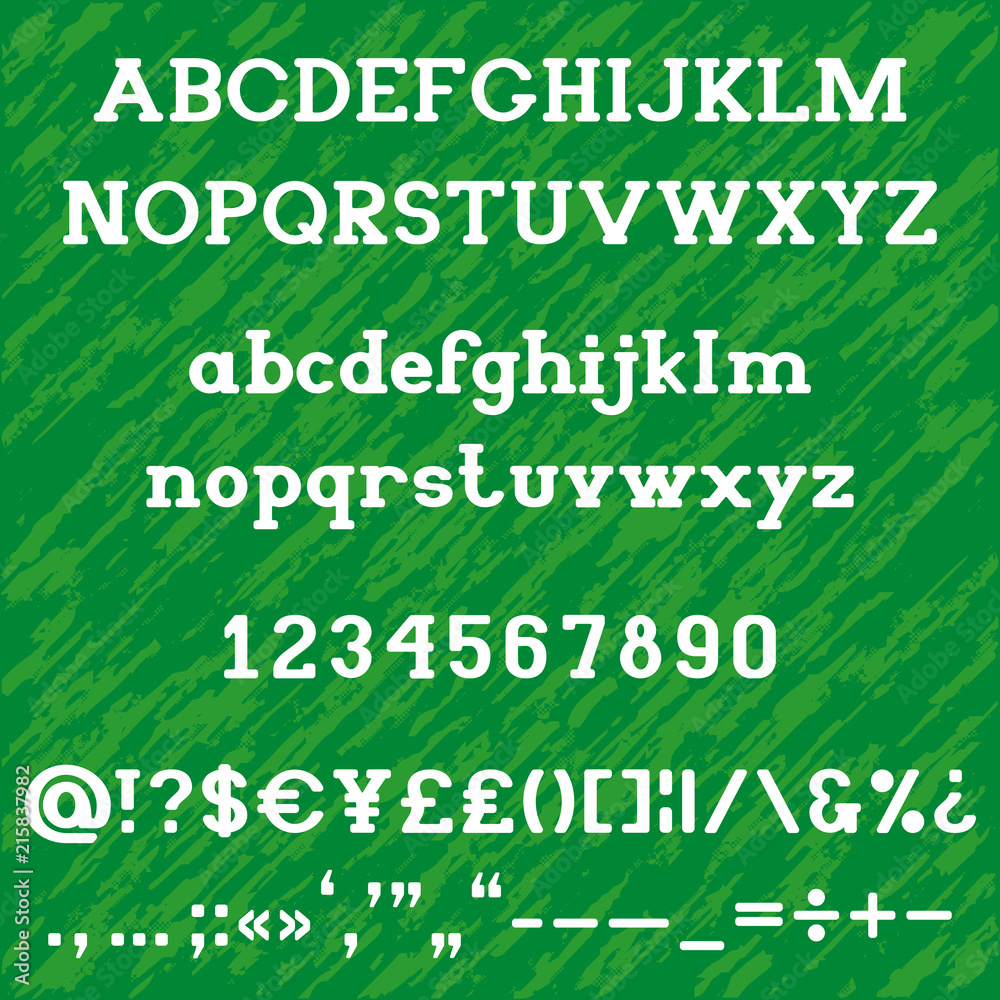 Slab serif bold alphabet