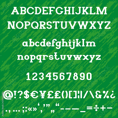 Slab serif bold alphabet