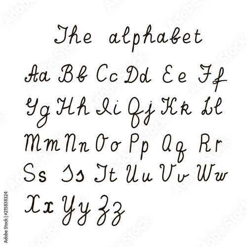 The alphabet in an isolated background