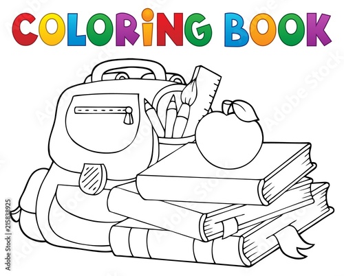 Coloring book school equipment 1