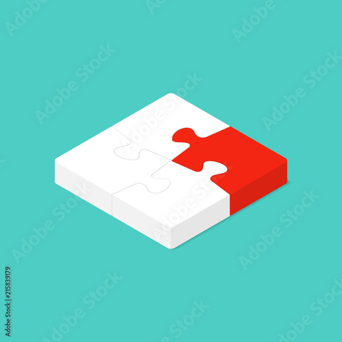 Jigsaw puzzle, isometric illustration