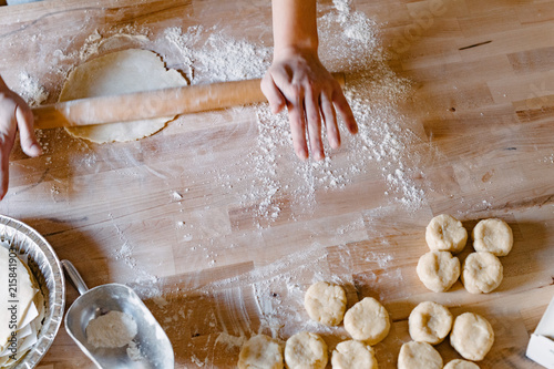 Ali Rudel preparing fresh pies in Durham NC photo