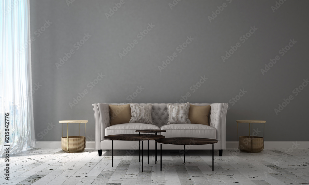 Modern living room interior design and grey texture wall pattern ...
