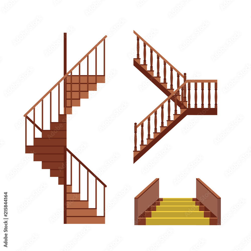 Cartoon Stairs Set. Vector Cartoon Stairs Set. Vector