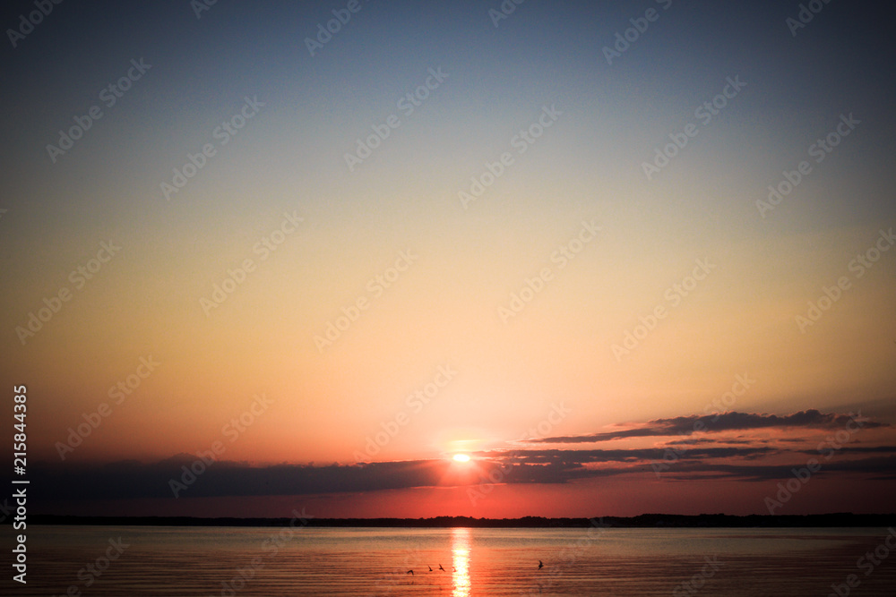 summer star sunset over bay