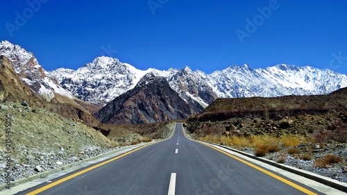settlement, Karakoram Highway, highest international highway, Pakistan photo