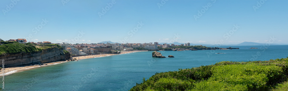 panorama of the beach of Biarritz city, France