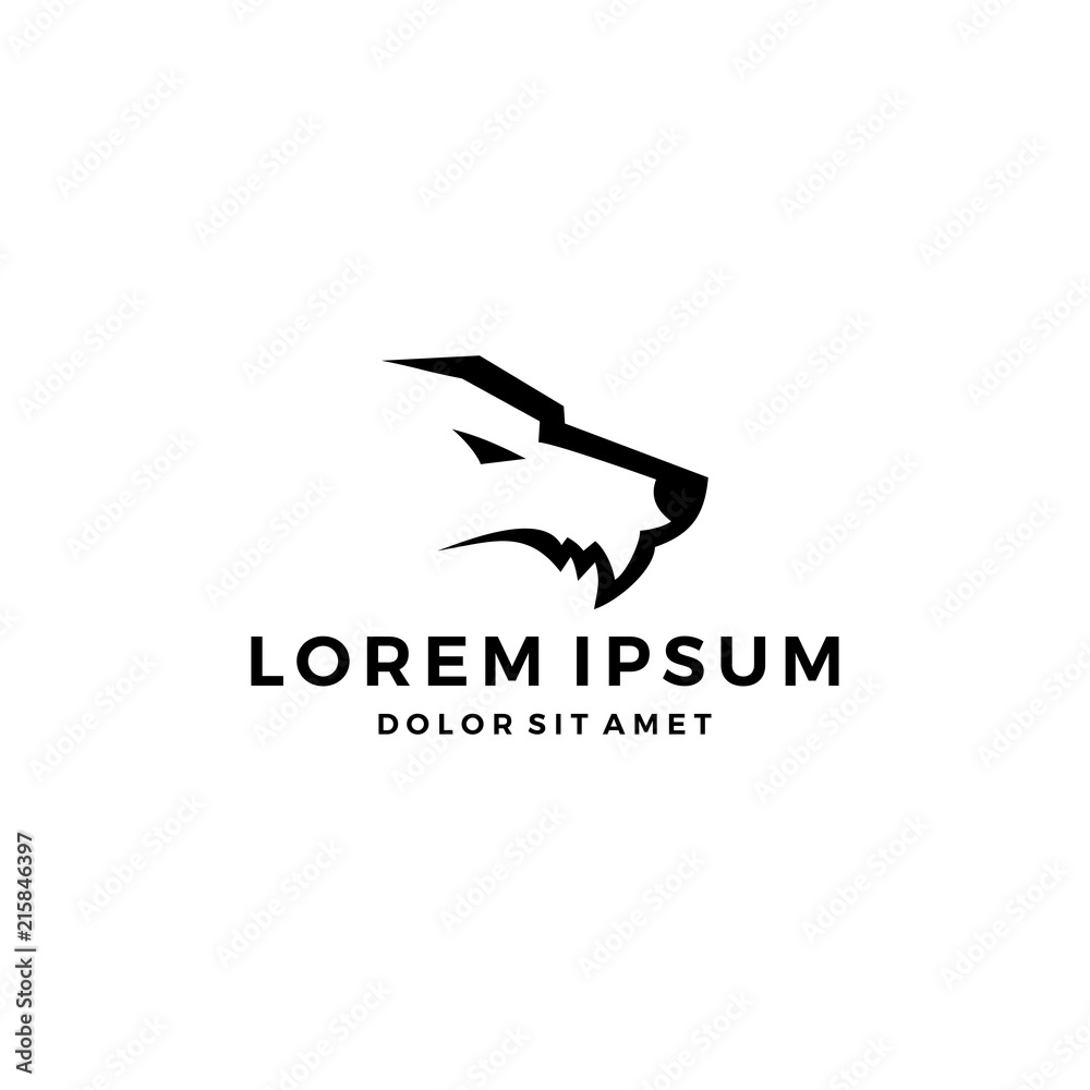 wolf head fang logo icon simple minimal minimalist
