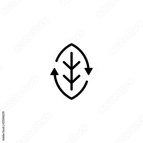 recycled organic recycle leaf eco logo icon line outline monoline style