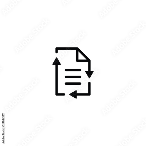 recycle paper logo icon vector line outline monoline