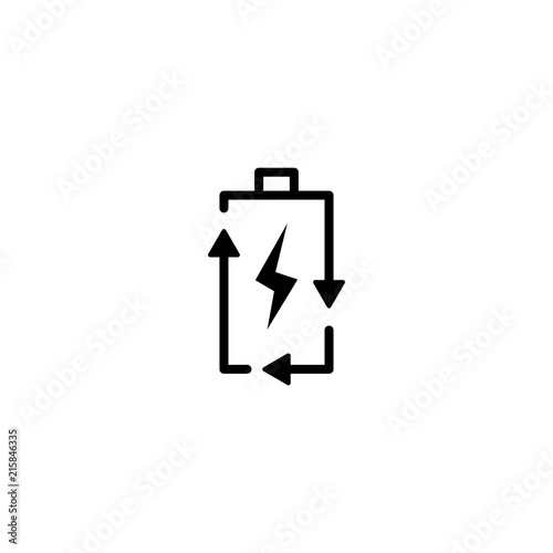 recycle rechargeable battery energy logo icon vector line outline monoline photo