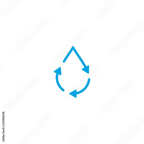 recycle water drop fresh clean logo icon vector simple line outline monoline