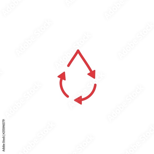 recycle blood drop donor circulation logo icon vector line outline monoline photo