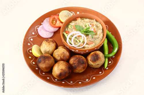 Litti Chokha or Bihari Food Sattu Litty, Indian Food