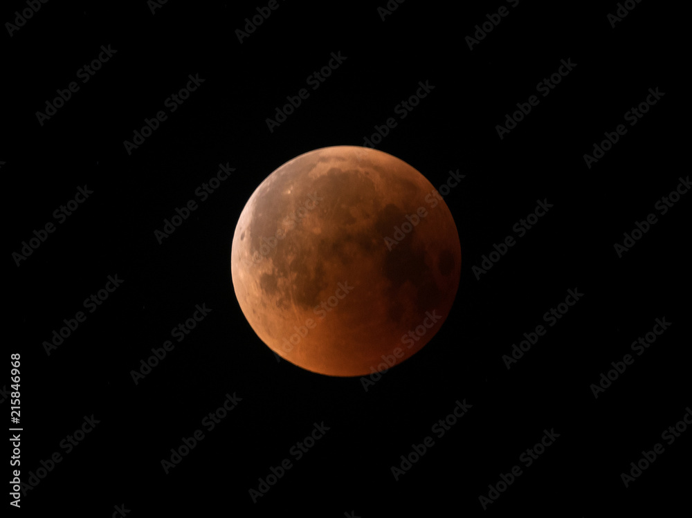 Mid of the Total eclipse phase observed in the later stage of Lunar Eclipse on 27-28 July 2018 at Bahrain Mid of the Total eclipse phase observed in the later stage of Lunar Eclipse on 27-28 July 2018 at Bahrain