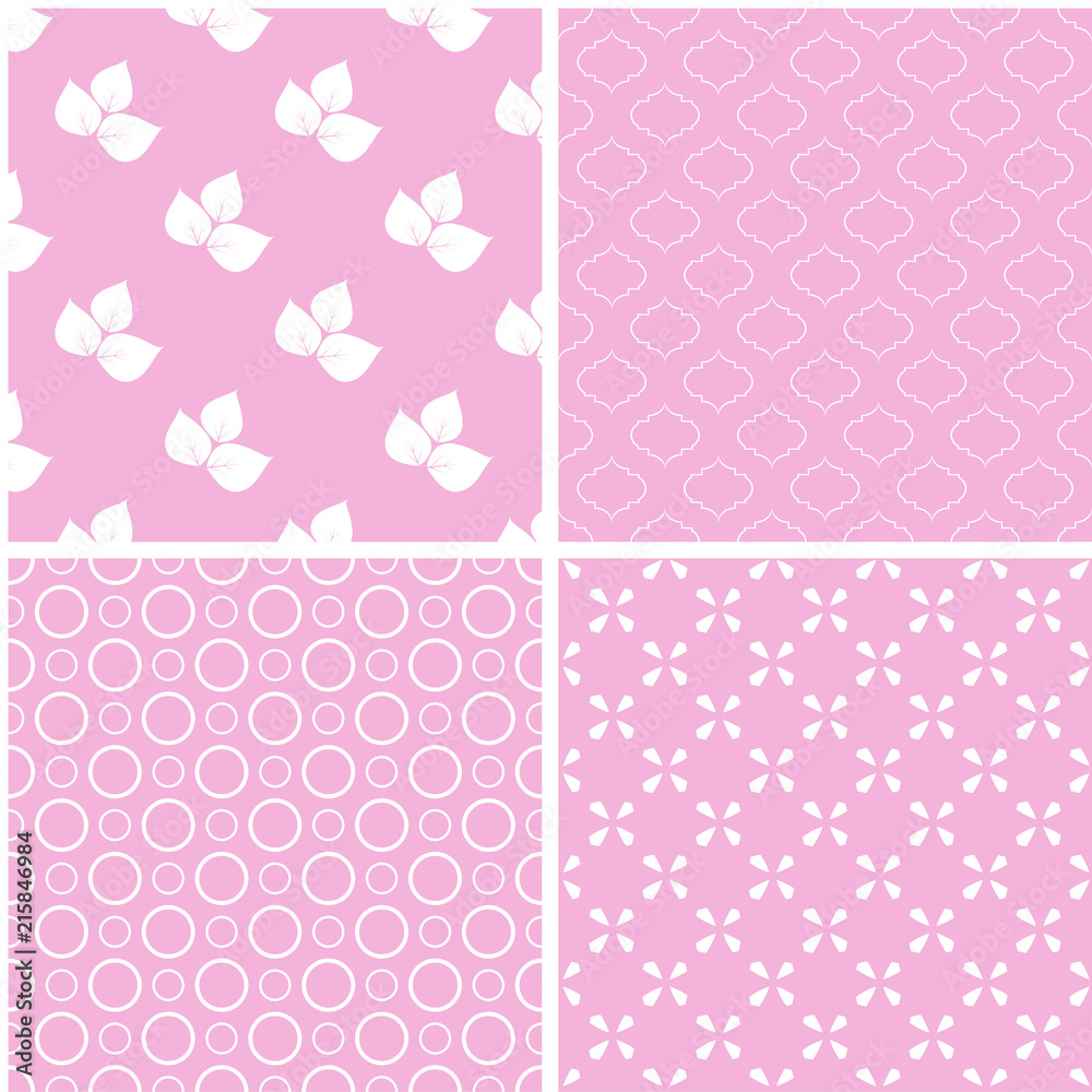 Vector set of 4 seamless background patterns