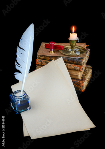 Still life with vintage wri...