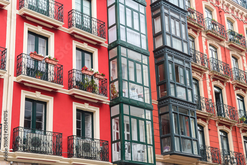 traditional houses of bilbao old town, Spain