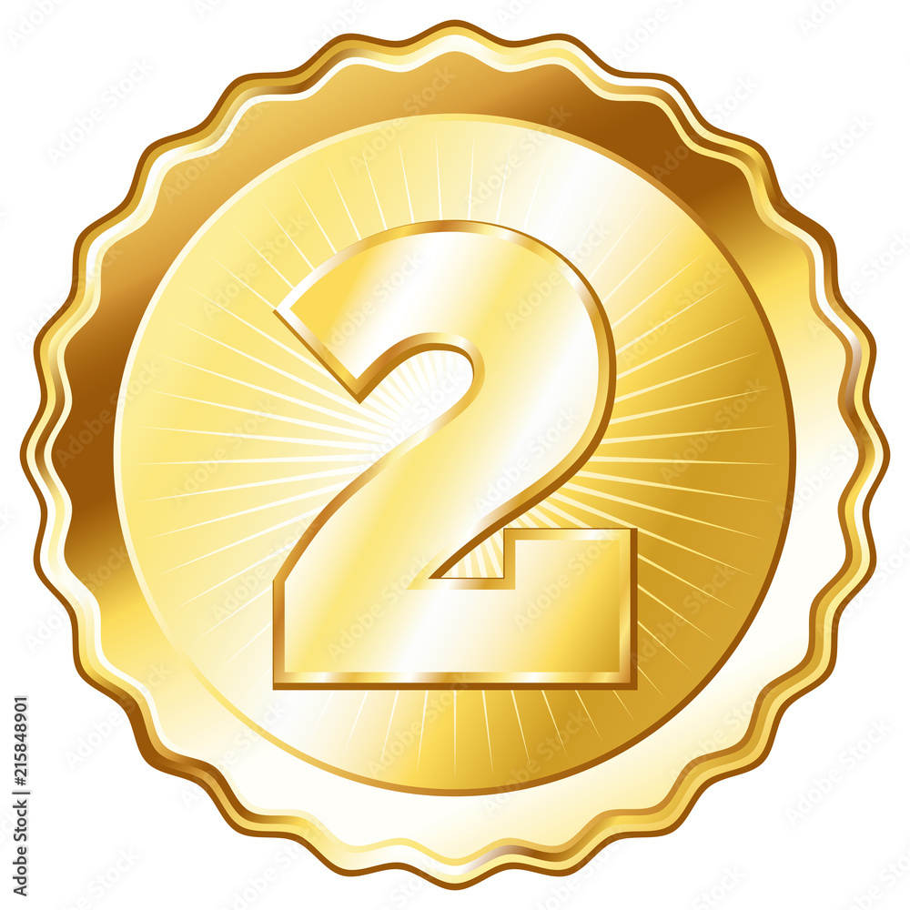 Gold Emblem Number 2 Royalty Free SVG, Cliparts, Vectors, and Stock  Illustration. Image 18047855.