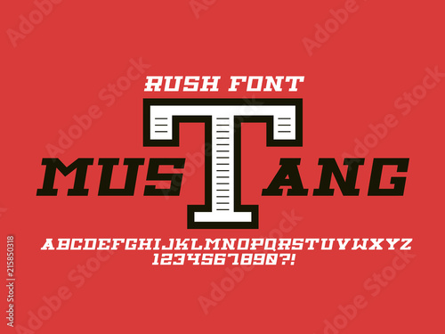 Mustang bold cursive font. 