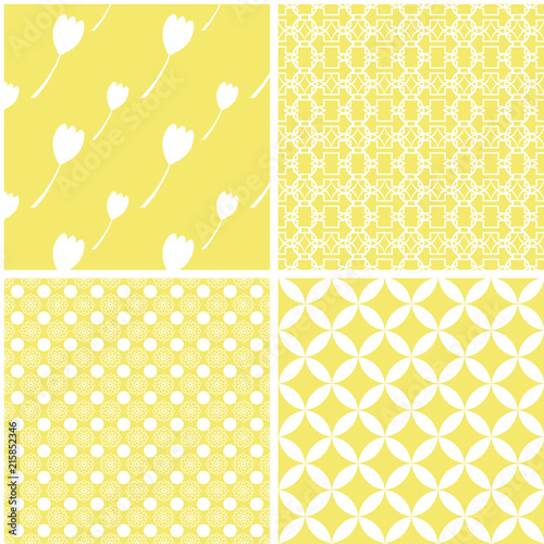 Vector set of 4 seamless background patterns