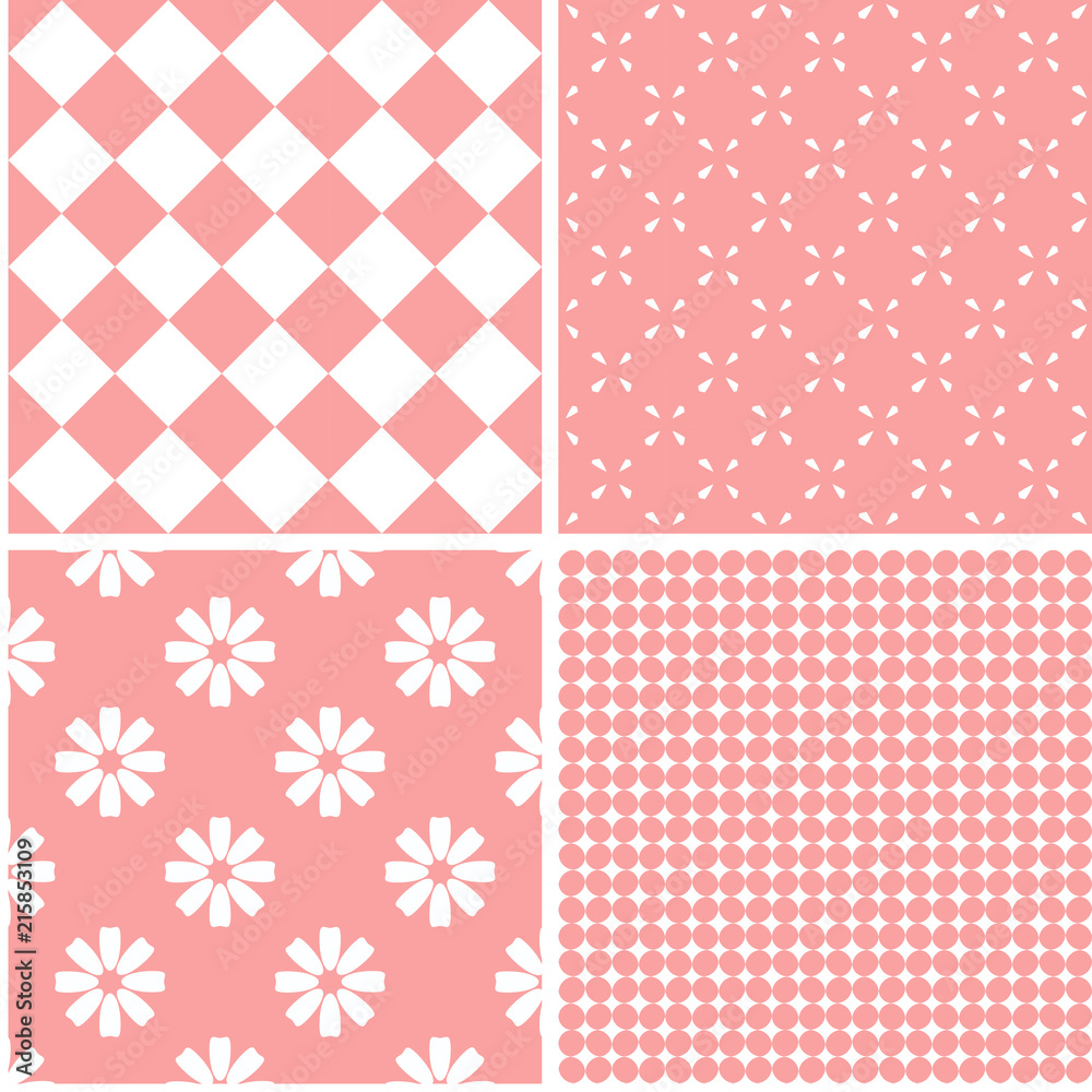 Chic different vector seamless patterns.