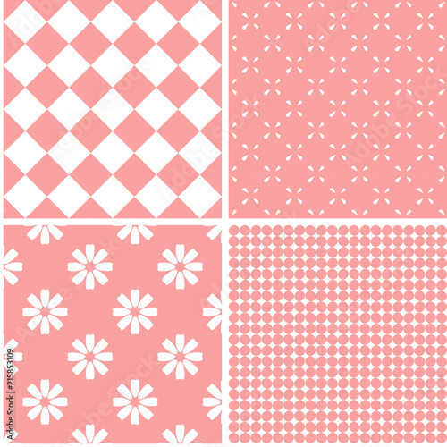 Chic different vector seamless patterns.