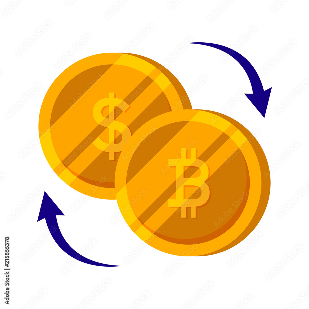 Bitcoin and dollar gold coin, vector set Finance money illustration Bitcoin and dollar gold coin, vector set Finance money illustration