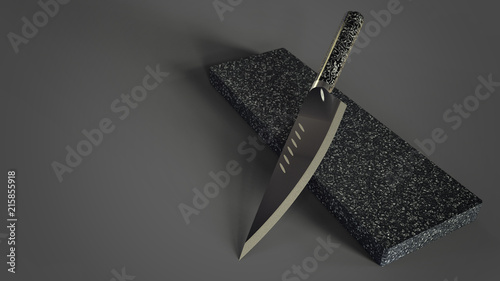 Tableau sur toile 3D render of kitchen knife