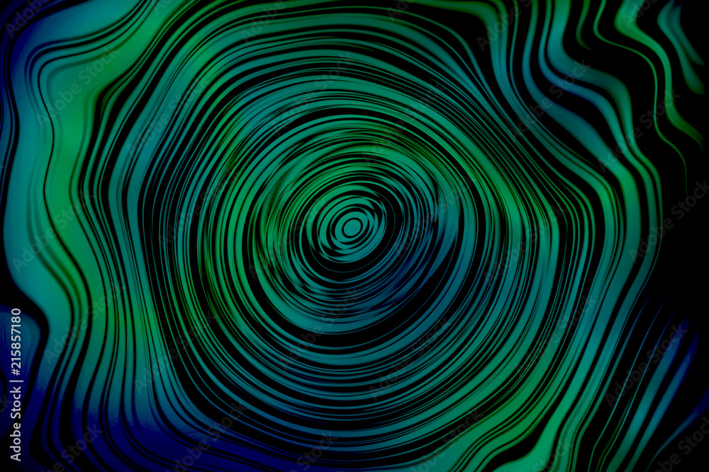 Green, blue and black concentric circles background Green, blue and black concentric circles background