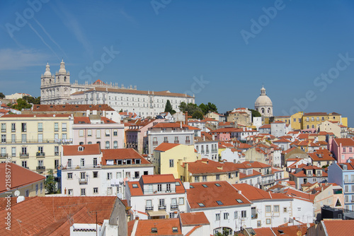 City of Lisbon in Portugal, view from above from houses