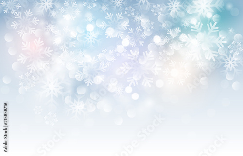 Winter card with snowflakes. Vector illustration.