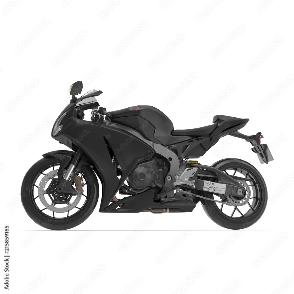 Sport motorcycle isolated on white. 3D illustration