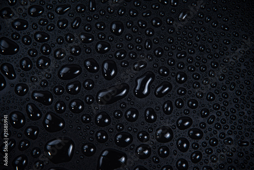 Drops of water on black background.