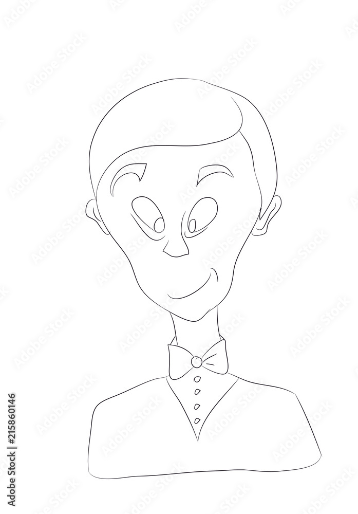 portrait of a young man character, lines, vector portrait of a young man character, lines, vector