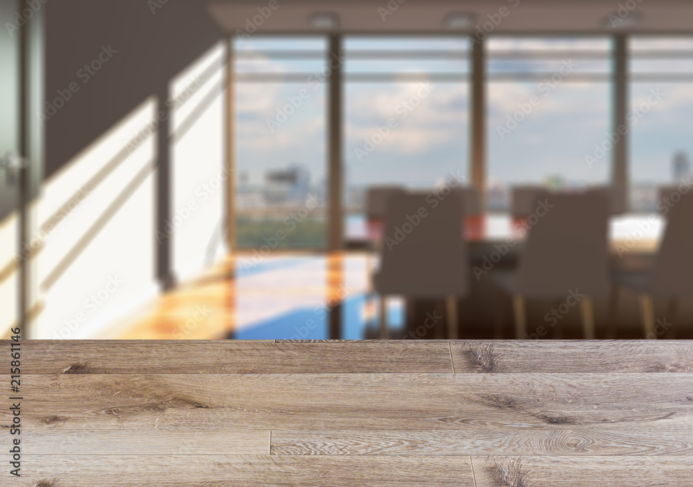 Background with empty wooden table. Flooring. Modern office Cabinet. Background with empty wooden table. Flooring. Modern office Cabinet.