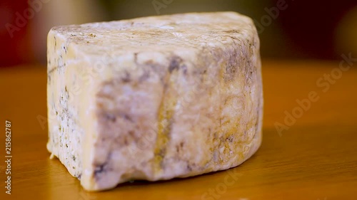 Beautiful texture of aged blue cheese. Aged soft blue cheese photo