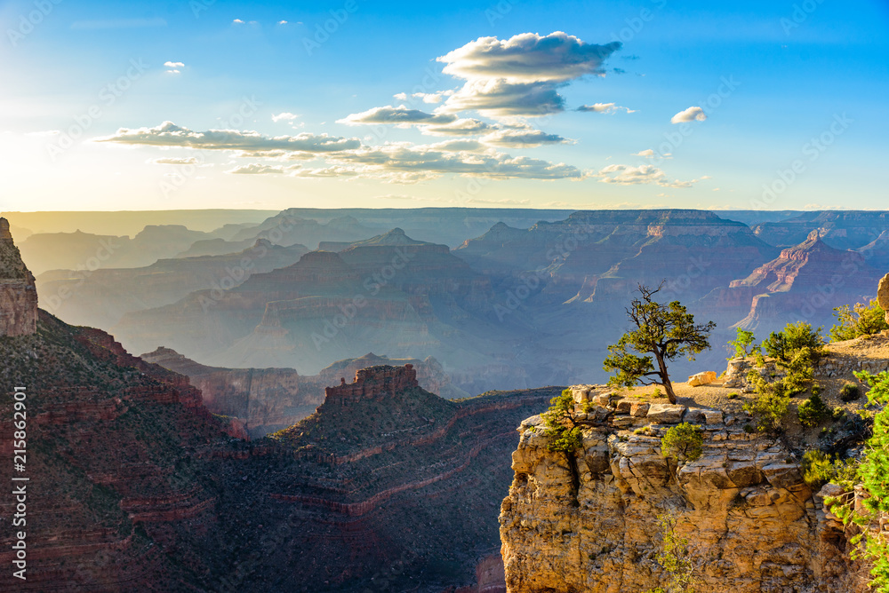 Amazing Landscape scenery at sunset from South Rim of Grand Canyon National Park, Arizona, United States